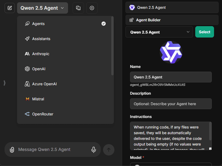 Agents - Endpoints Menu
