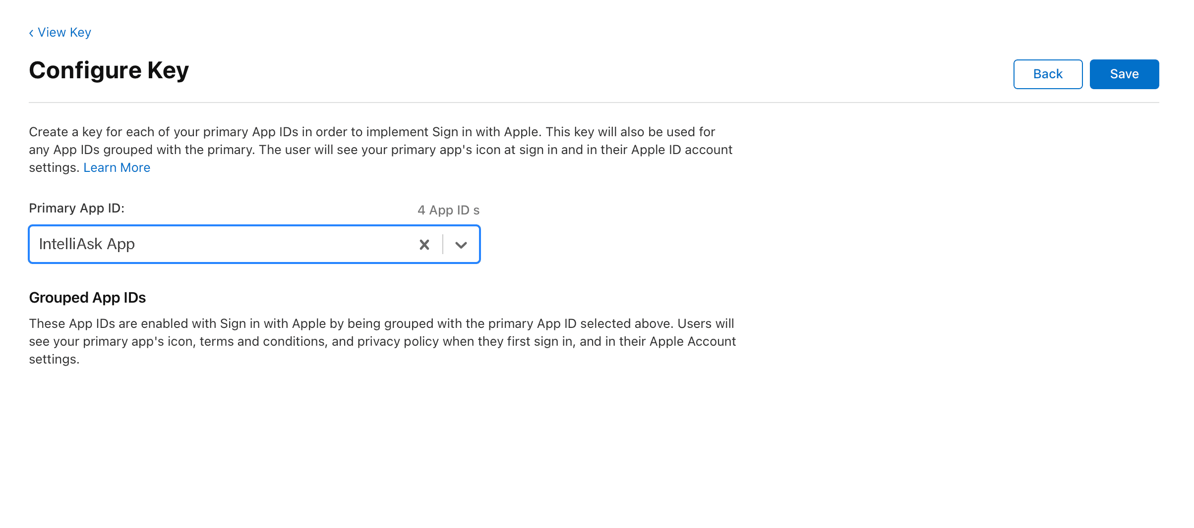 Configure Key