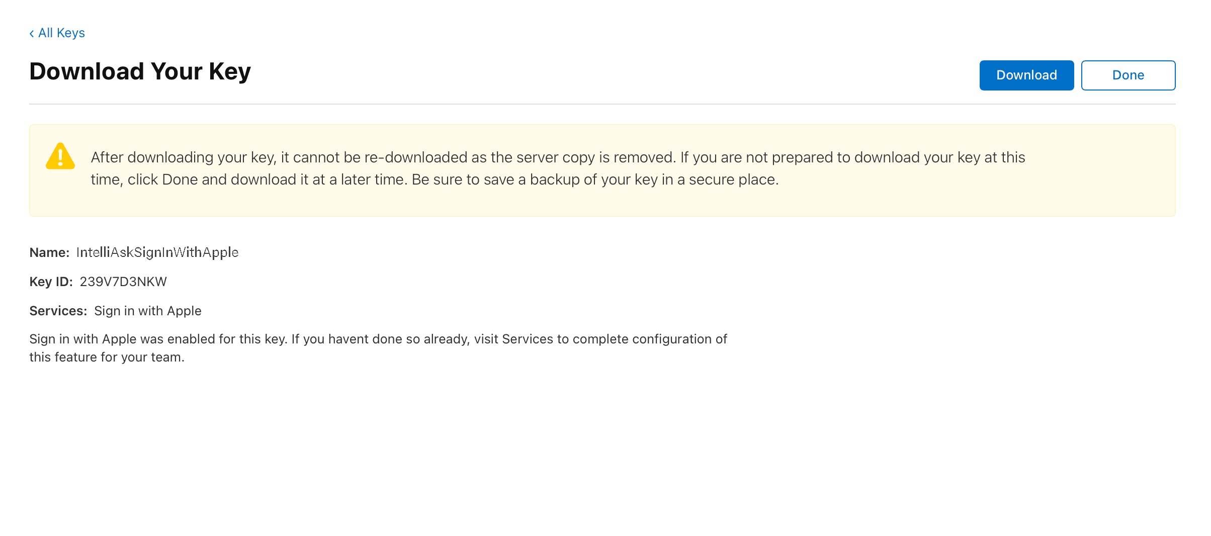 Download Your Key