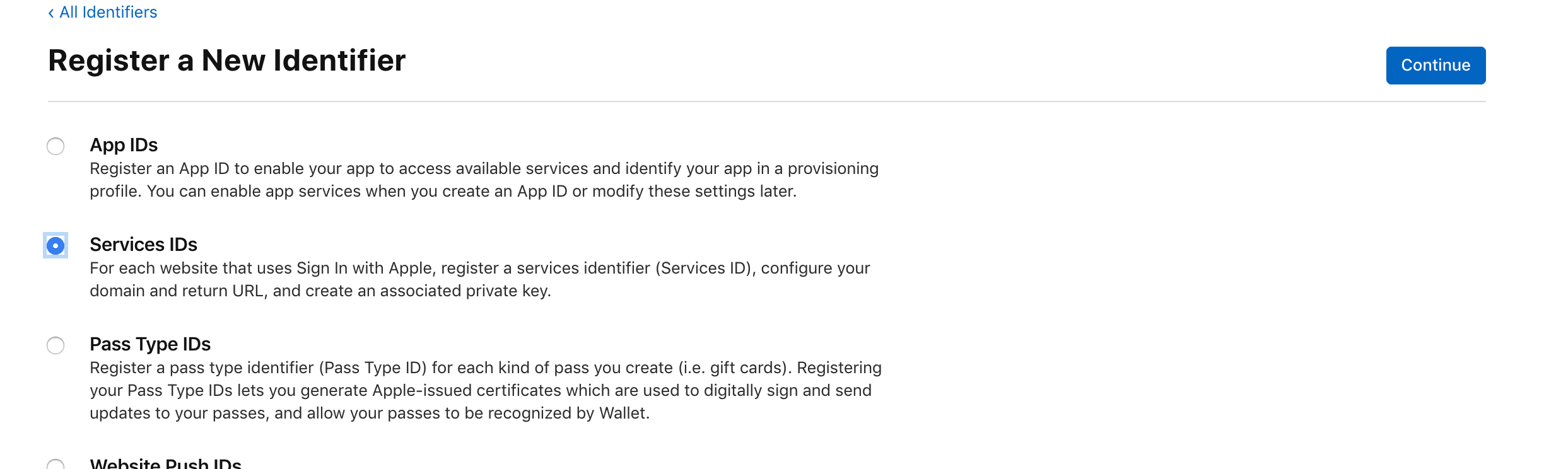Select Services ID