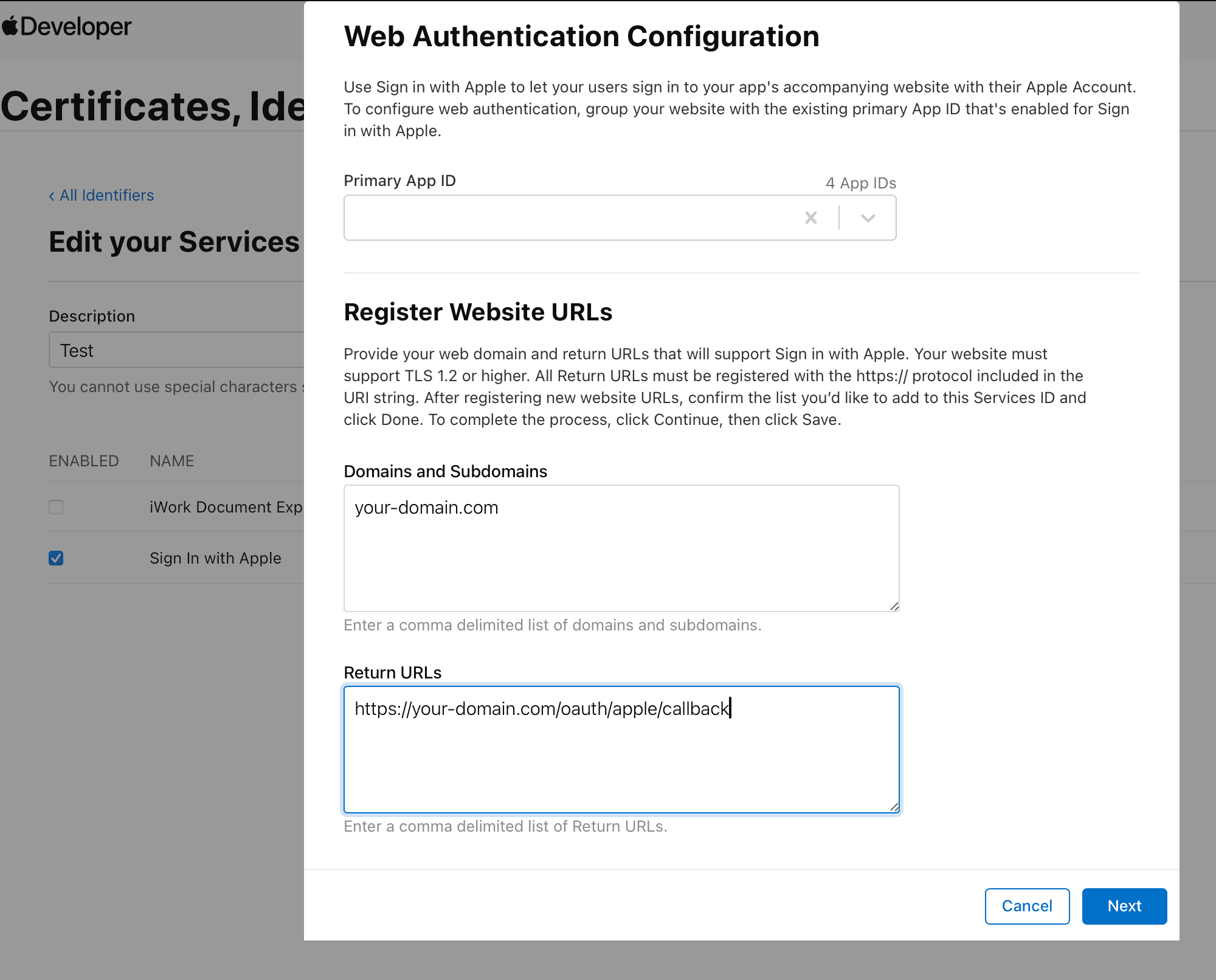 Web Authentication Configuration
