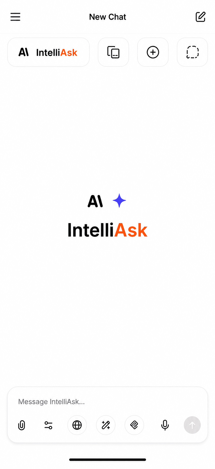 IntelliAsk mobile interface in light mode