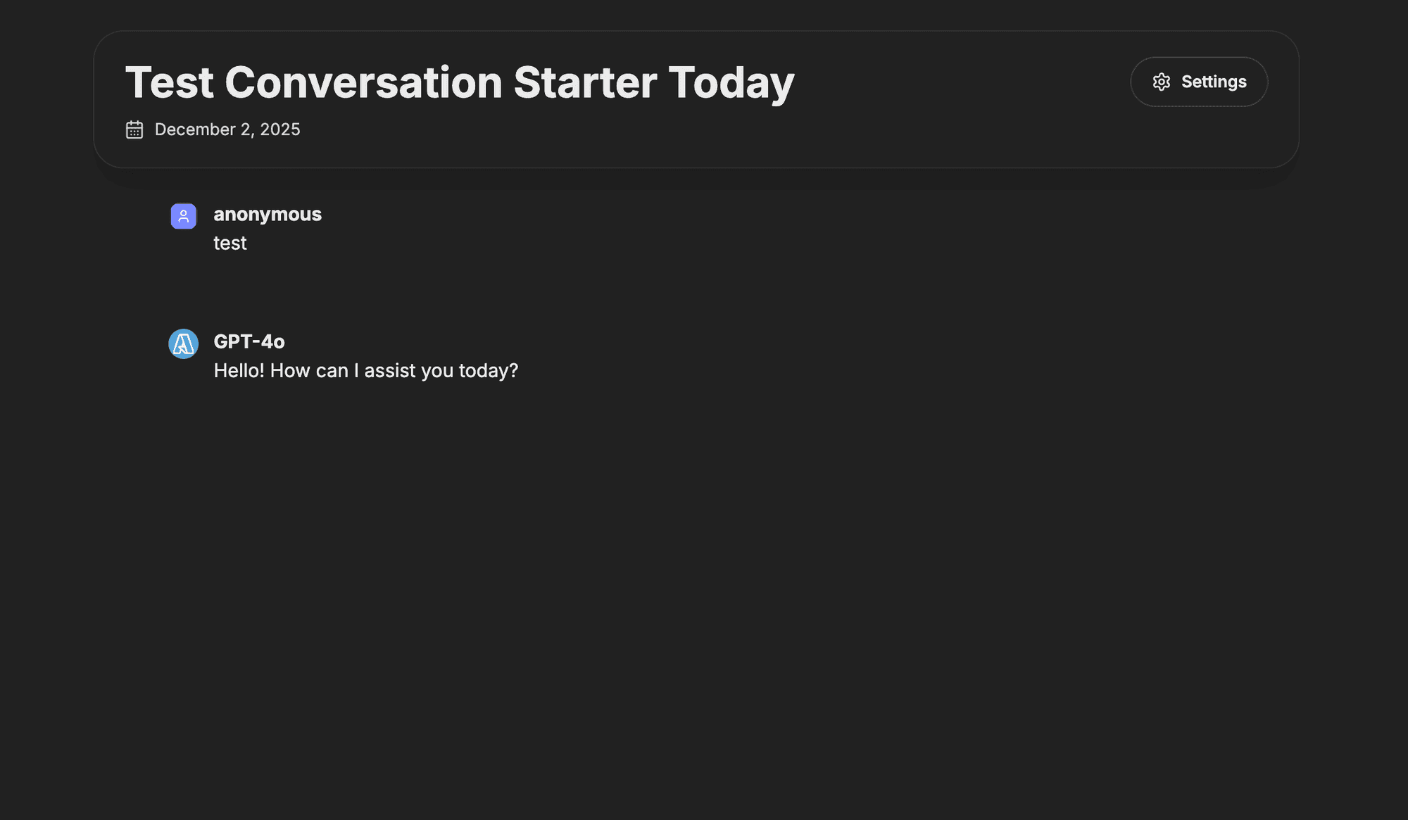 A shared conversation as a recipient sees it