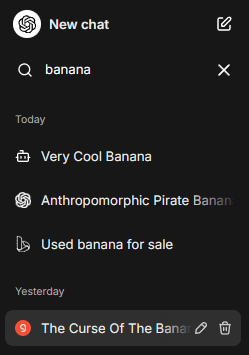 Searching conversations for a banana