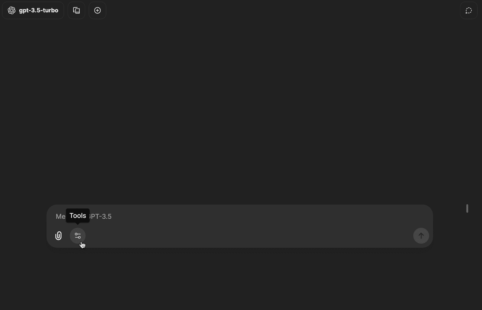 Tools configuration button