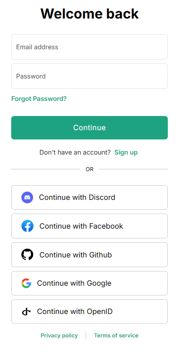 Social login buttons on the IntelliAsk sign-in screen