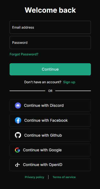 Social login buttons on the IntelliAsk sign-in screen