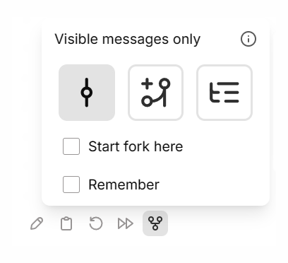 Visible messages only fork option