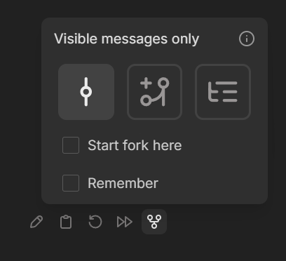 Visible messages only fork option