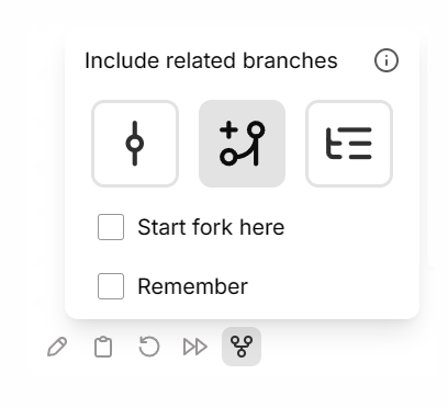 Include related branches fork option