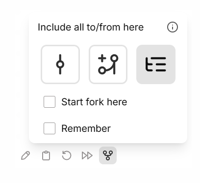 Include all to/from here fork option