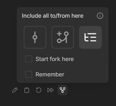 Include all to/from here fork option