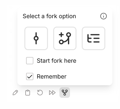 Remember fork options setting