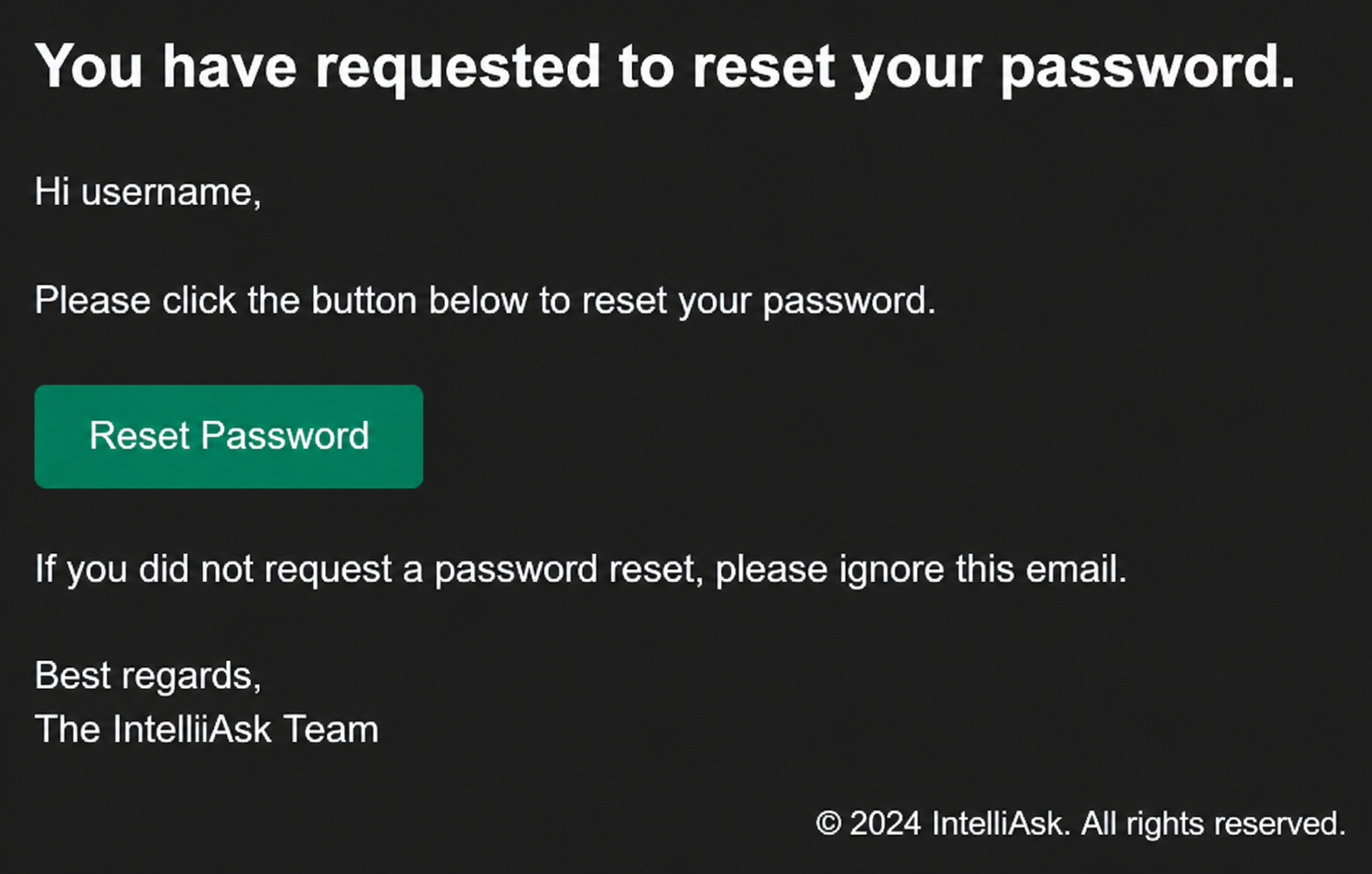 password reset